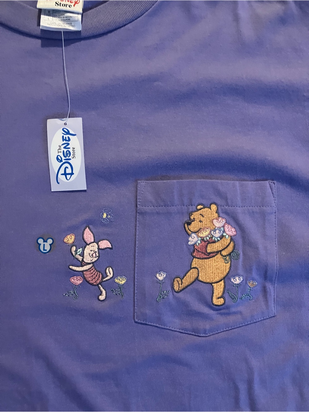 The Disney Store Vintage Winnie the Pooh Purple Shirt Large NWT - Picture 2 of 6